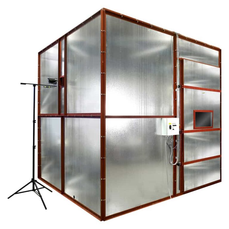Cubo de 3 metros, aparato para medir la densidad del humo
